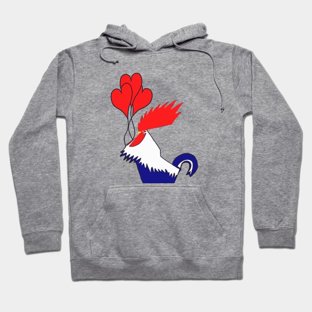 Cockerel Lover Vector Art In Bold Bright Colors Hoodie by taiche
